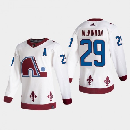 Colorado Avalanche Nathan MacKinnon 29 2020-21 Reverse Retro Authentic Shirt - Mannen
